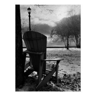 Póster La silla vacía junto al lago