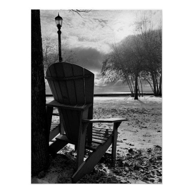 Póster La silla vacía junto al lago (Anverso)