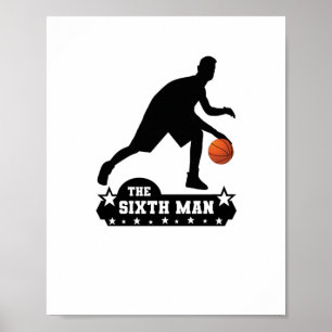 Póster La silueta del sexto hombre de baloncesto