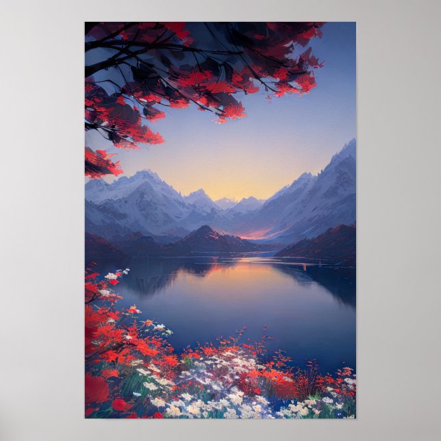 Póster La sinfonía floral de Mountain Lake (Frente)