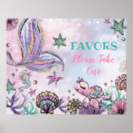 Póster La sirena Baby Shower Under Sea Birthday Favors