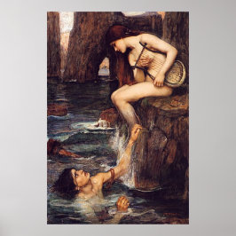 Póster La sirena, de John William Waterhouse - alrededor 