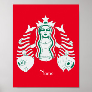Póster La sirena reina de la corona de las estrellas Thun