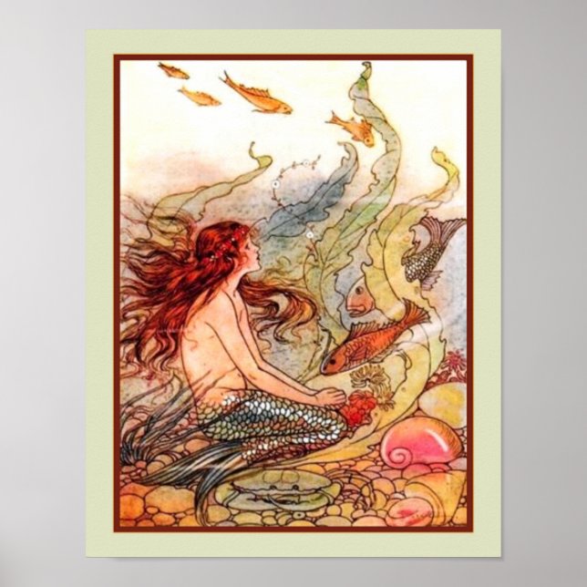 Póster "La Sirenita", aprox. 1920, de Eleanor Abbott (Frente)