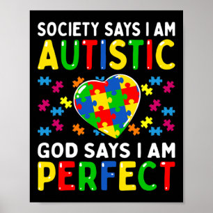 Póster La Sociedad De Concienciación Del Autismo Dice Que