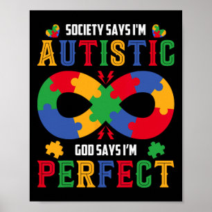 Póster La Sociedad De Concienciación Del Autismo Dice Que
