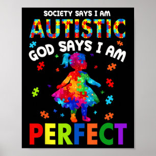 Póster La sociedad dice que Dios autista dice que soy un 