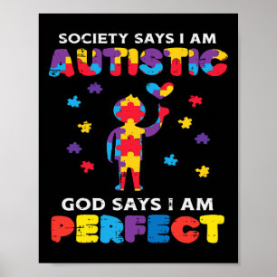 Póster La sociedad dice que el Dios autista es la concien