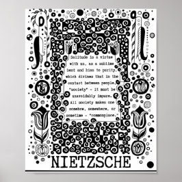 Póster La soledad es una cita de la virtud de Nietzsche