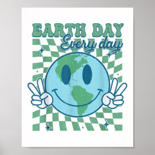 Póster La sonrisa cotidiana del día de la Tierra frente a