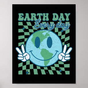 Póster La sonrisa cotidiana del día de la Tierra frente a