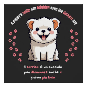 Póster La sonrisa de un cachorro puede alegrar incluso el