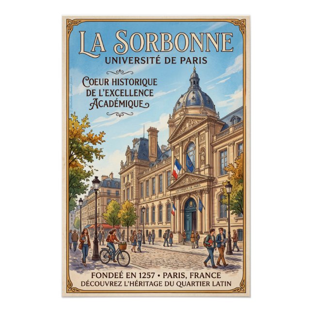 Póster La Sorbonne (Université de Paris)  (Anverso)