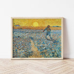 Póster La Sower | Vincent Van Gogh<br><div class="desc">The Sower (1888) por el artista holandés post-impresionista Vincent Van Gogh. El arte original es un aceite sobre lienzo. La escena paisajística muestra a un granjero en un campo abstracto con el sol amarillo brillante en el fondo. Utilice las herramientas de diseño para agregar texto personalizado o personalizar la imagen....</div>