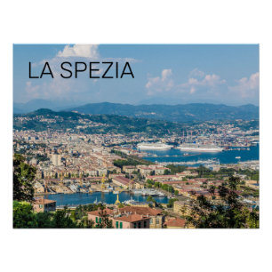 Póster La Spezia Cityscape Liguria Italia Holiday Souveni