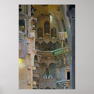 Póster La suave luz del interior de la Sagrada Fami