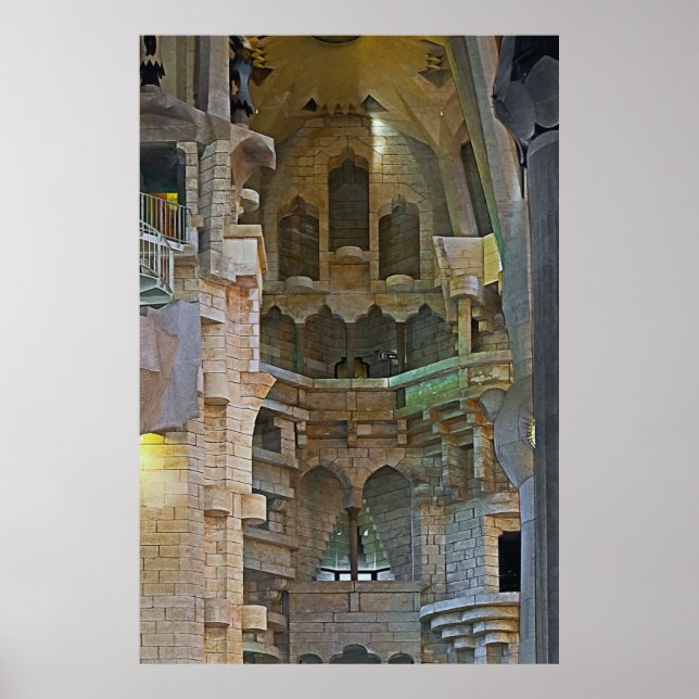 Póster La suave luz del interior de la Sagrada Fami (Frente)