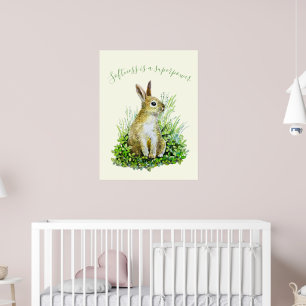 Póster La suavidad es un superpoder” – Conejo de acuarela