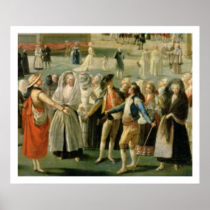 Póster La subida de un globo de aire caliente en Madrid,