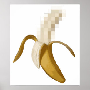 Póster La sucia censura a la banana pelada