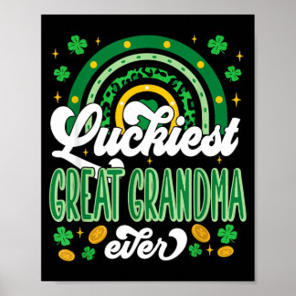 Póster La suerte Abuela Bisabuela Siempre Tréboles Suerte