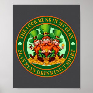 Póster La suerte corre en mi clan Ryan Día de San Patrici