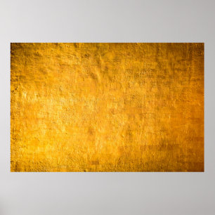 Póster La superficie de hormigón de latón resplandece de 