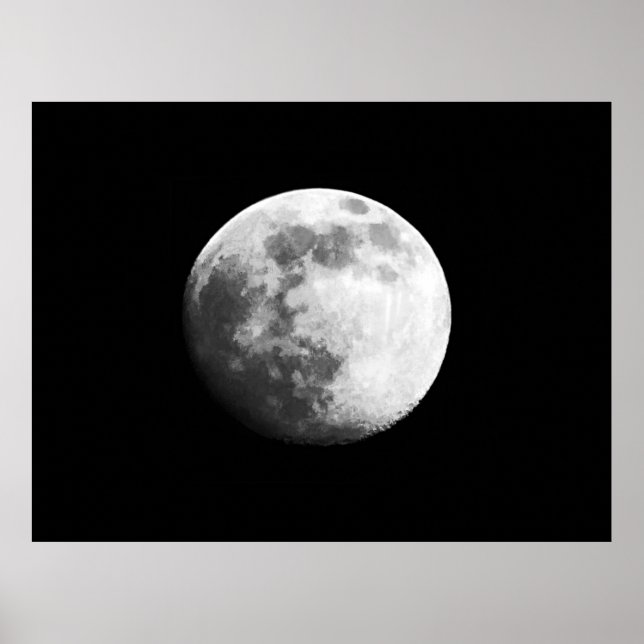 Póster La superficie de la luna con cráteres (Frente)