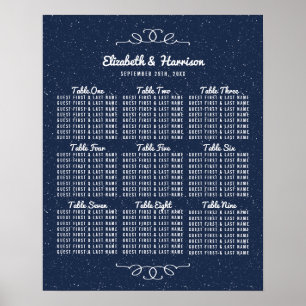 Póster La tabla de asientos de la colección de Bodas noct