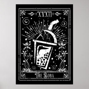 Póster La tarjeta Boba Tea Tarot