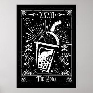 Póster La tarjeta Boba Tea Tarot