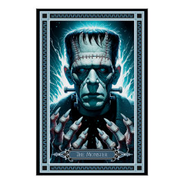 Póster La tarjeta de Monster Tarot de Frankenstein