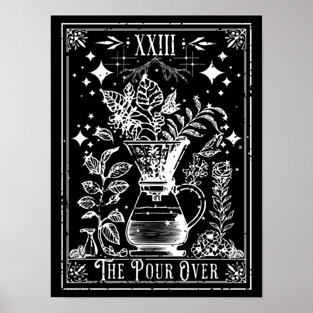 Póster La Tarjeta de Tarot de Café de Vertido (Frente)