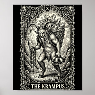 Póster La tarjeta de tarot de Krampus Pijama negro gótico