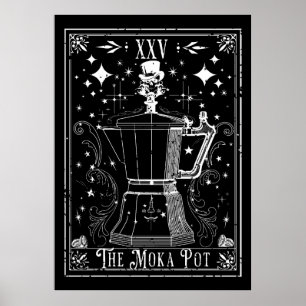Póster La Tarjeta de Tarot de la Cafetera Moka