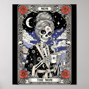 Póster La tarjeta de tarot de la madre esqueleto gótico v