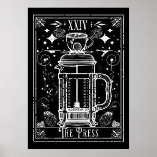 Póster La Tarjeta de Tarot del Café de Prensa Francesa