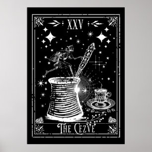 Póster La tarjeta de tarot del café turco Cezve