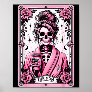 Póster La tarjeta de tarot divertida de la mamá mujer esq