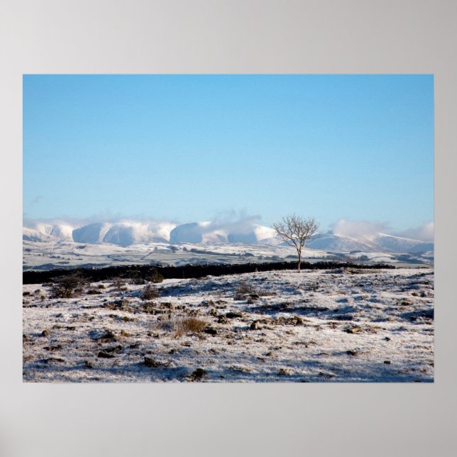 Póster La tarjeta de vacaciones de invierno Howgill Fells (Frente)