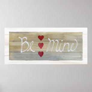 Póster La tarjeta del día de San Valentín rústica sea la