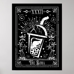 Póster La tarjeta del tarot del té Boba
