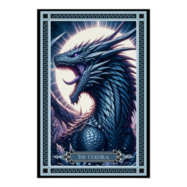 Póster La tarjeta Godzilla Tarot (Anverso)