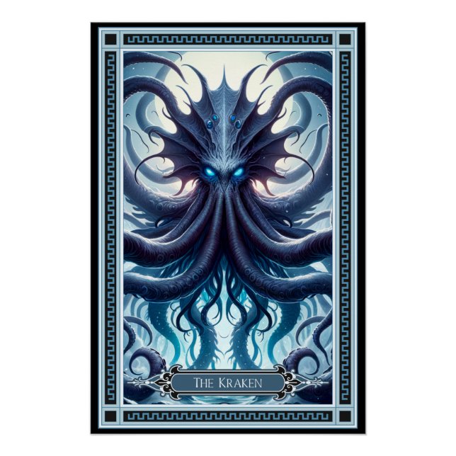 Póster La tarjeta Kraken Tarot (Anverso)
