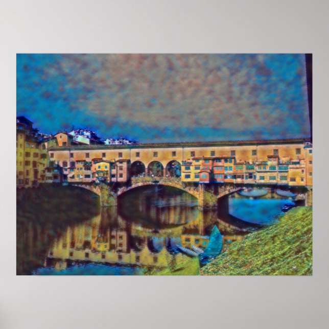 Póster La tarjeta Ponte Vecchio (Frente)