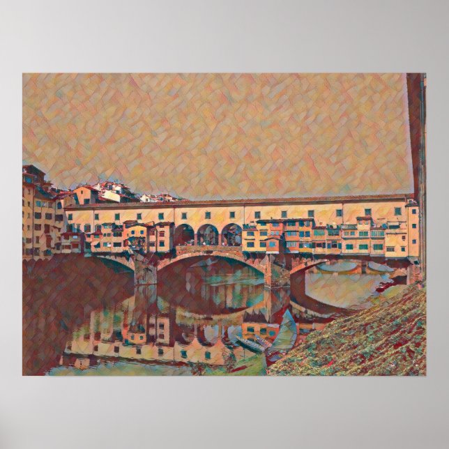 Póster La tarjeta Ponte Vecchio (Frente)