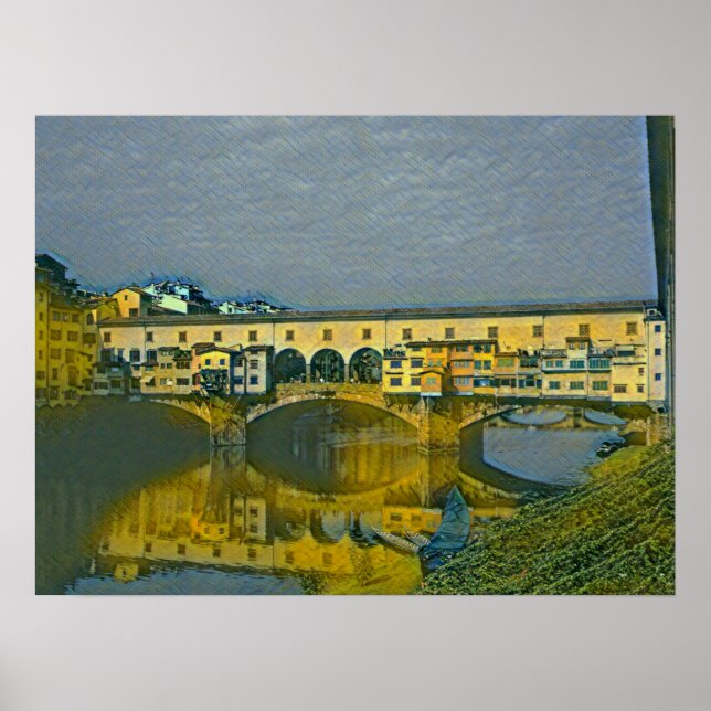 Póster La tarjeta Ponte Vecchio (Frente)