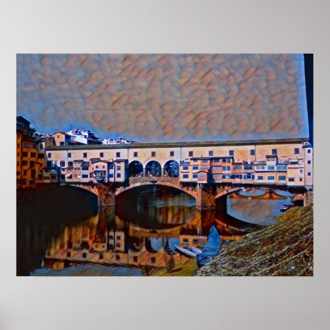 Póster La tarjeta Ponte Vecchio (Frente)