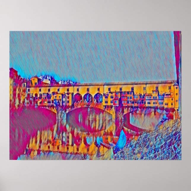 Póster La tarjeta Ponte Vecchio (Frente)