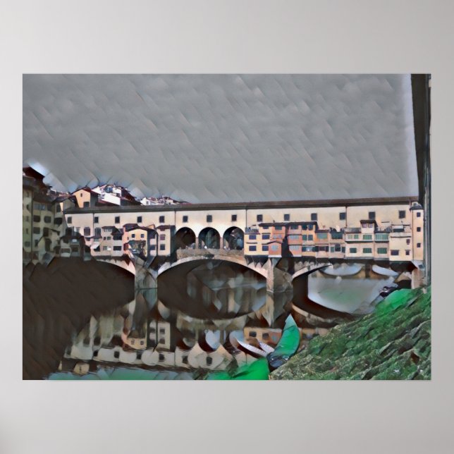 Póster La tarjeta Ponte Vecchio (Frente)